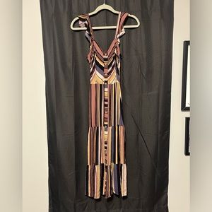 Susina Stripped Multicolor Midi Dress Womens Sz XXS